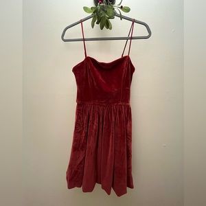 ABERCROMBIE & FITCH Red Velvet cocktail bubble dress